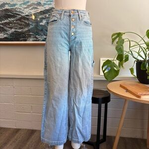 High-Waisted Light Blue Wide-Leg Jeans